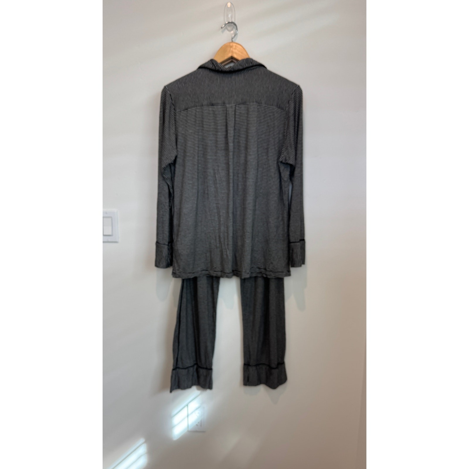 Maison du Soir Black & White Stripe Pajama Set Si… - image 7