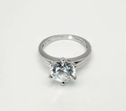 F Diamonique Vintage Sterling Silver Round Cut CZ Solitare Ring Size 8.25