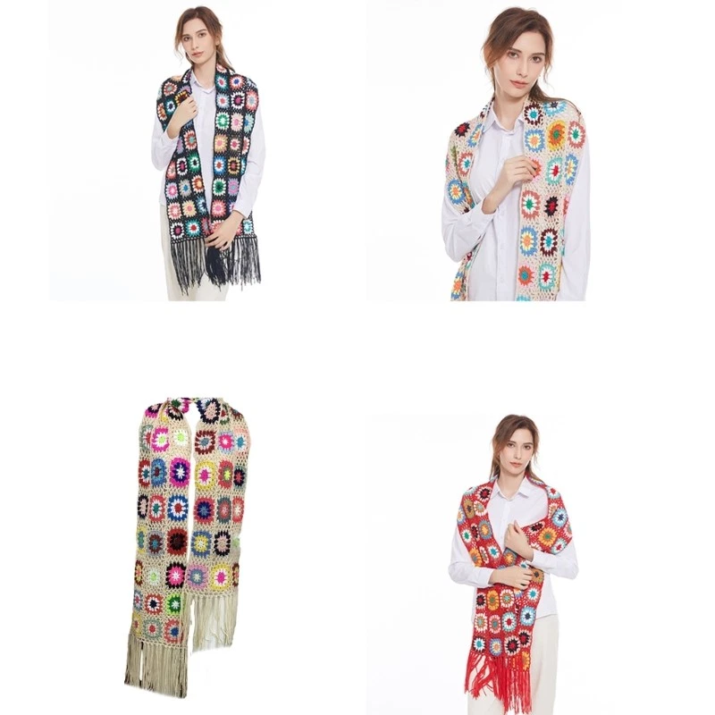 Knit Floral Pattern Woman Crochet Scarf for Spring Autumn Outdoor Sunproof Scarf
Opens in a new wind
