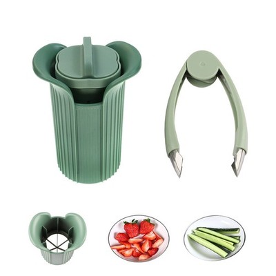 Cucumber and Strawberry Slicer Set, Grape and Tomato Cutter for Kids, Fruit a...