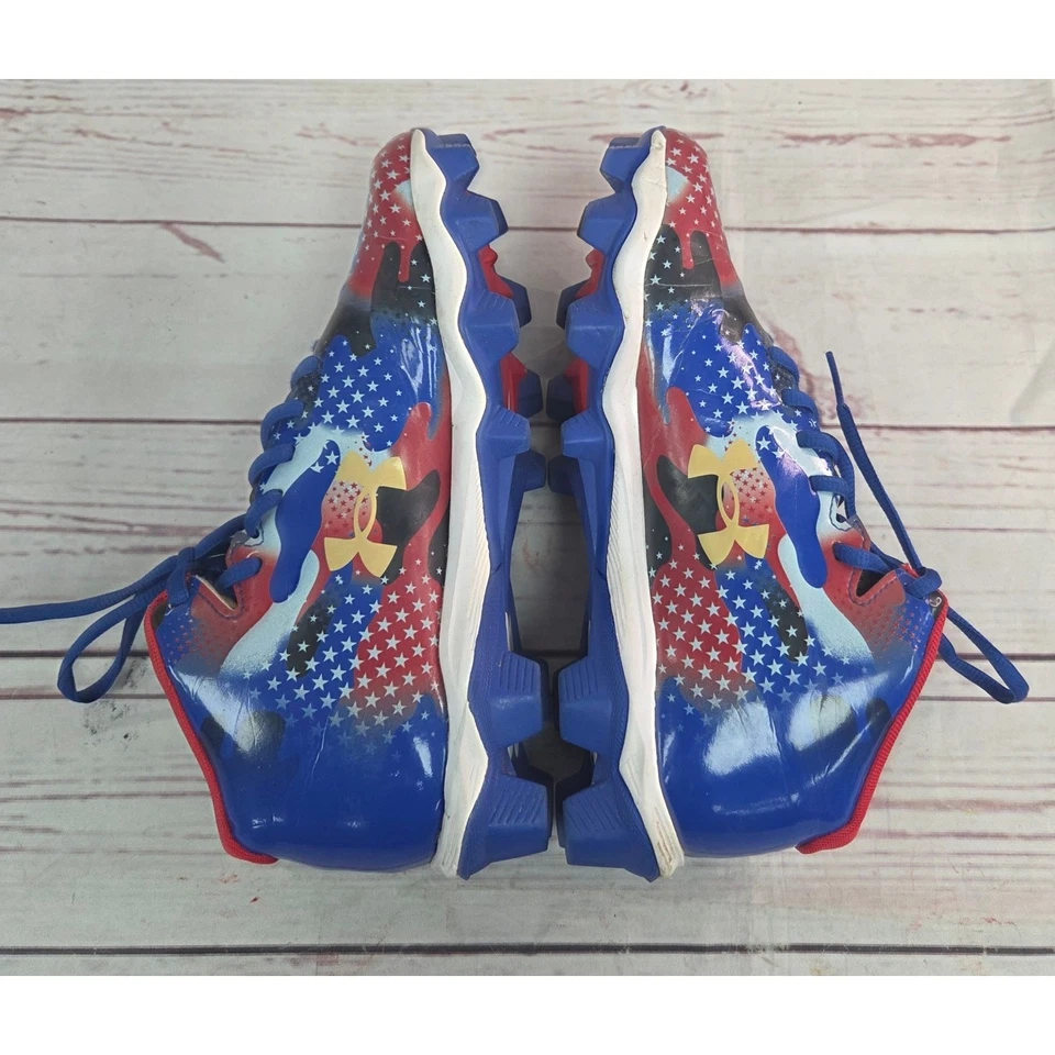 Бутсы Under Armour Jr Spotlight 4.0 США красные/белые/синие звезды 6y - Изображение 4 из 4