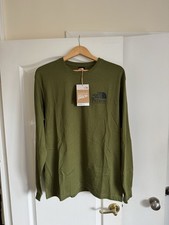 Image of BNWT Men's The North Face Nature Long Sleeve T-shirt Khaki Green Size Medium