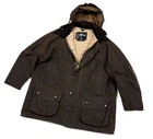 Men's BARBOUR SMU BEAUFORT Brown Waxed Jacket Classic Wool Lining - 46 XL/XXL