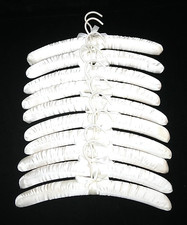Satin Padded Blouse Hangers with Bows Vintage Style Bone Bridal Lot of 10