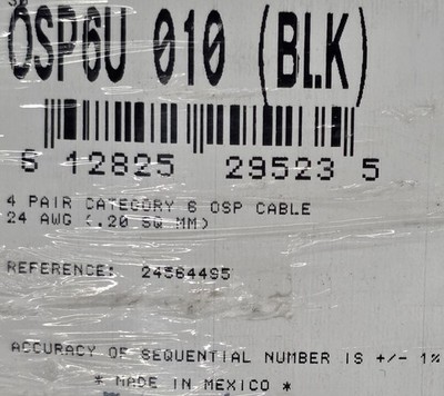 Belden OSP6U 24/4P CAT6 UTP Outside Plant Flooded Network Cable OSP Black /100ft