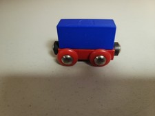 Brio Wooden Railway Red Cargo Car  Blue magnetic cargo 3D printed cargo