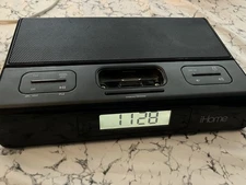 Apple iHome iH27B Black Go Alarm Clock iPod Dock Station Works Great