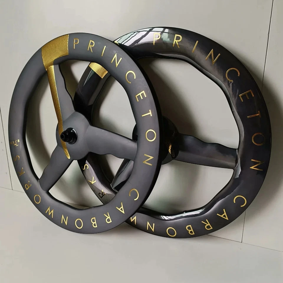 700C碳纤维公路自行车3辐轮组盘/轮辋制动TT自行车车轮 — 第 4/4 张图片