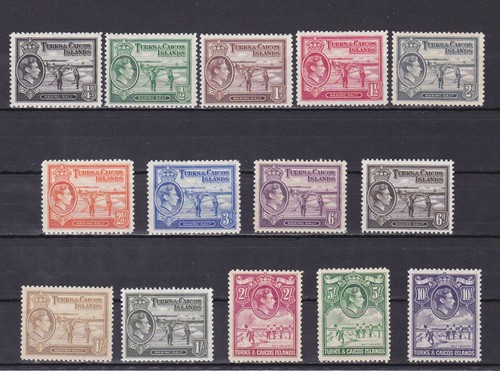 TURKS & CAICOS ISLANDS 1938, SG# 194-205, CV 130£, MH