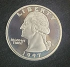 1997 S Silver Proof Washington Quarter  Uncirculated