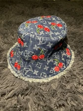 Louis Vuitton x Murkami Cherry Denim Bucket Hat One Size