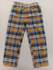 Boy's Fleece Pajama Pants Size 5 Orange and Blue Plaid Member's Mark Excellent