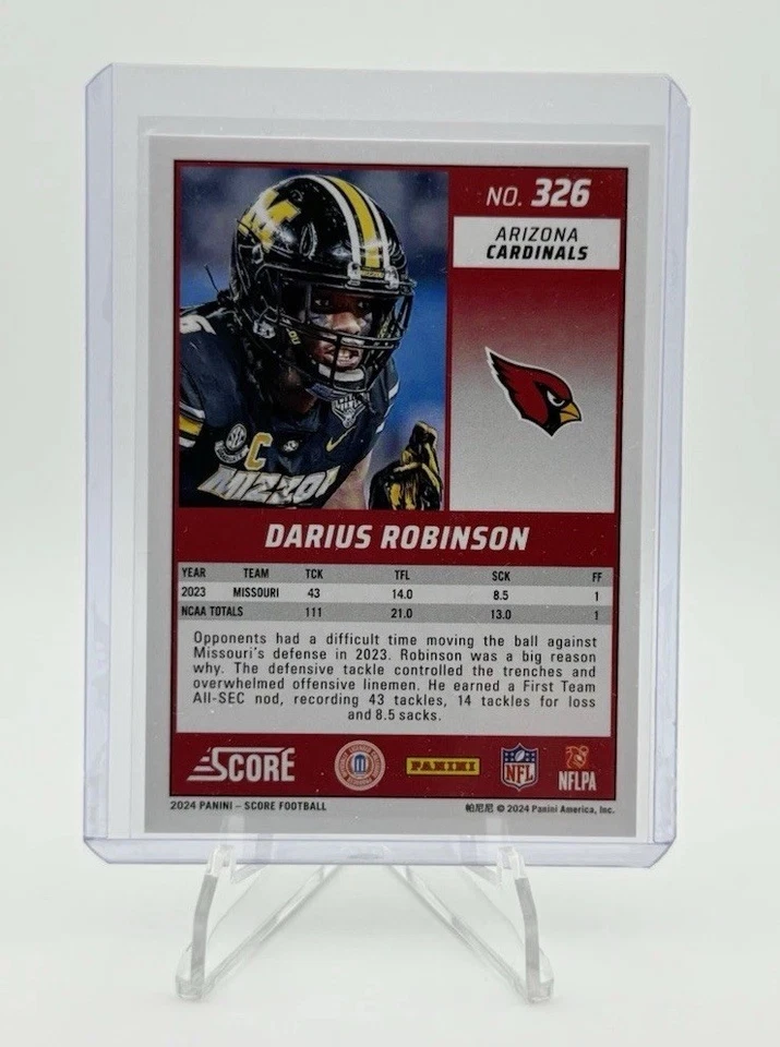 2024 Score - Rookies Darius Robinson #326 Electric /99 (RC) - Image 2 of 2
