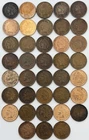 Lot of 38 VF-MS Indian Head Cents Pennies 1900-1909 Choice High Grade Raw Coins