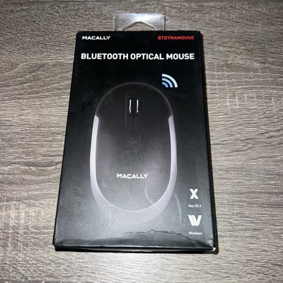 MACALLY Wireless Bluetooth Optical Mouse - Black New