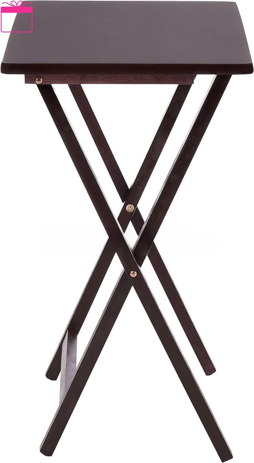 Mainstays 2-Pack Walnut Folding TV Trays 19x15x26 Inches