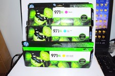 Lot of 7- HP 971XL Ink - New Genuine 3 X Yellow 2 X Cyan 2 X Magenta