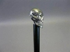 Antique Brass Skull Head Handle Wooden Walking Stick Working Cane Handmade Gifts