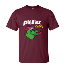 Philadelphia team Phillie shirt, retro mascot, A-OK, Phanatic Cartoon