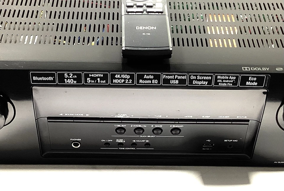 Denon AVR-S510BT 5.1 AV Receiver Front Right Distorted As Is *READ* - Image 4 of 4