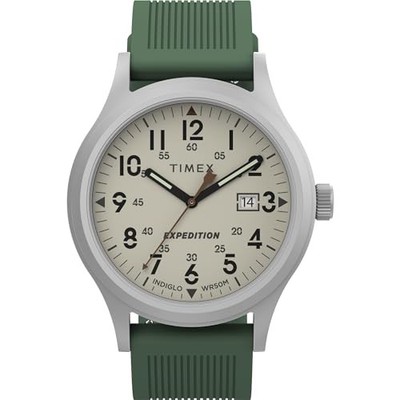Timex Expedition Scout TW4B26800 Uhr Elfenbein Zifferblatt Messing Mineralgla...