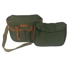 Billingham Hadley Original Large Camera Bag Case Sage Tan Leather Padded Insert