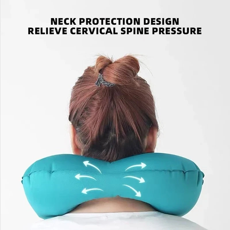 Inflatable U-Shape Travel Neck Pillow Portable Foldable for Outdoor Trips