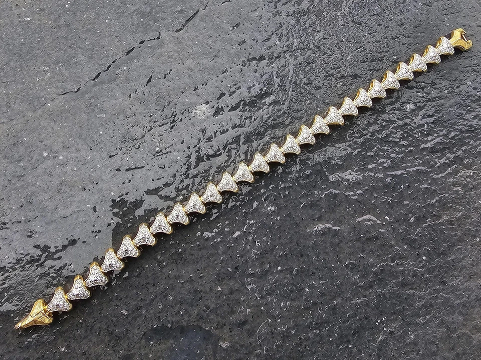 David Yurman Diamond Armory Link Bracelet 18k Yellow Gold S 8.25" 33.3g 19,800 - Image 3 of 4