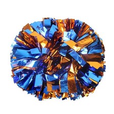 2PCS Metallic Cheer Pompoms - Orange Blue for Sports Events, Dance
