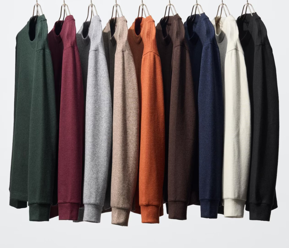 UNIQLO UNISEX Soft Knitted Fleece T-Shirt Soft Smooth Knit-like Texture NEW