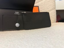 Hermes Dogon Duo Black Leather Purse.
