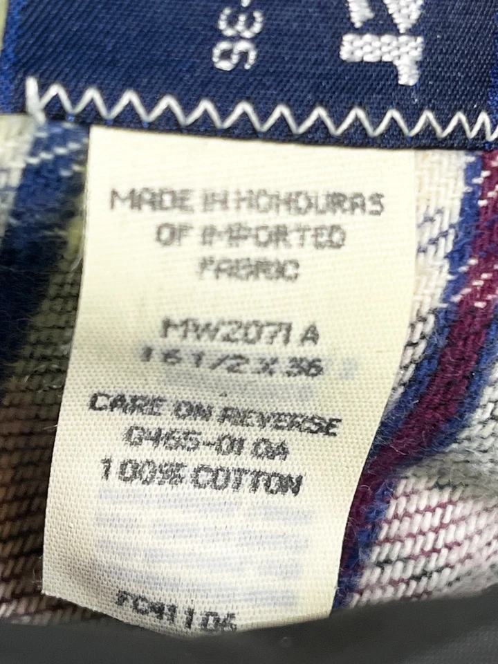 Wrangler Western Shirt Plaid Pearl Snaps Mens Large 16.5-36 X-Long Tails - Image 4 of 4