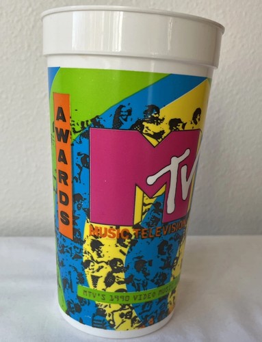 Vintage 1990 MTV Video Music Awards VMA’s Taco Bell Plastic 32 Ounce Cup Retro
