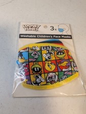 Lot of 54 Child Size Looney Tunes Reusable Face Masks 18 X3 Packs See Photos