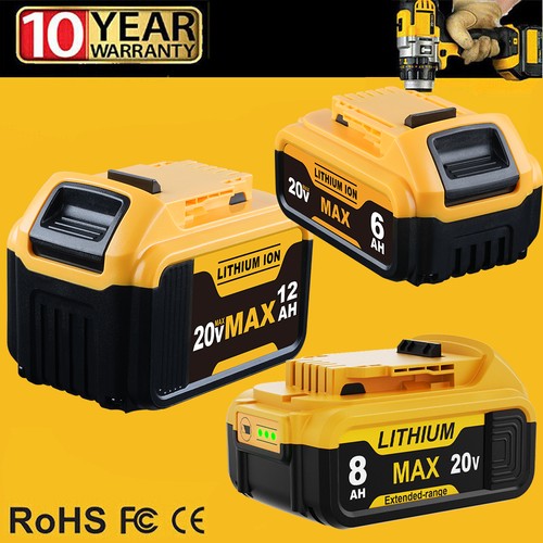Battery Numbers Labeled 2X Battery For DeWalt DCB200 20V MAX 12.0AH Compact Lithium Ion DCB206 ...