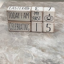 Baby Milestone Blocks Monthly Age Milestones Events White Wood