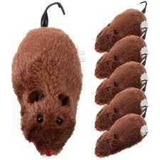 6 Pcs Clockwork Wind Up Plush Mouse Toys Cat Toy Pet Supplies