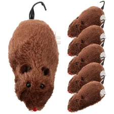 6 Pcs Clockwork Wind Up Plush Mouse Toys Cat Toy Pet Supplies