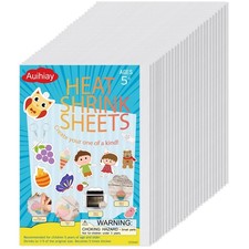 Auihiay 25Pcs Shrink Plastic Sheets, Shrink Films Papers, Shrink Art Kits