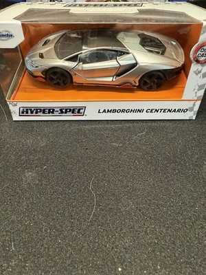 Jada Hyper-Spec Lamborghini Centenario Diecast Car Silver/Black/Orange Unopened