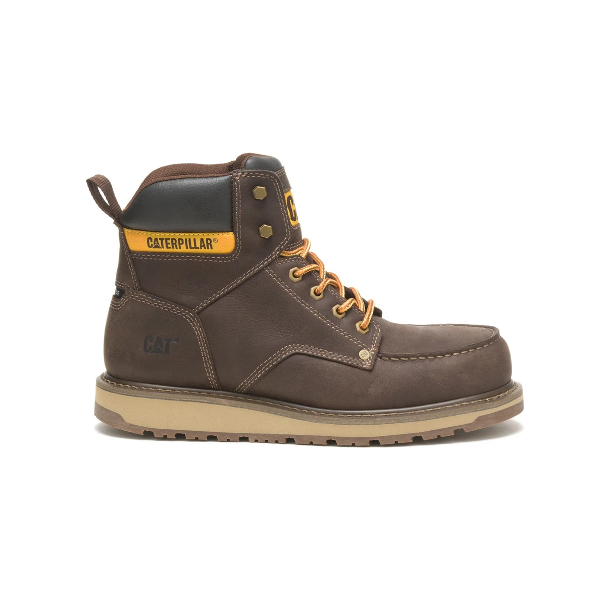 Caterpillar Elude Mens Brown Sugar Leather Lace Up Waterproof Boots - View #13
