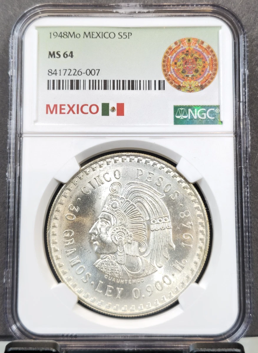 Uncirculated 5 Pesos 1948 Year Mexican Coins (1905-Now) for sale