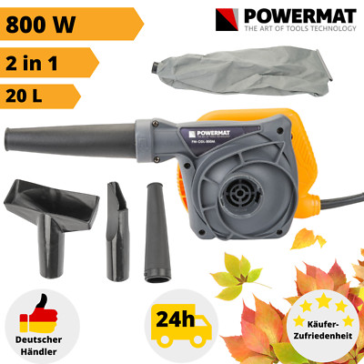 Laubsauger Laubbläser Elektro Gebläse Blasgerät 2 in 1 Bläser 20L Fangsack 800W
