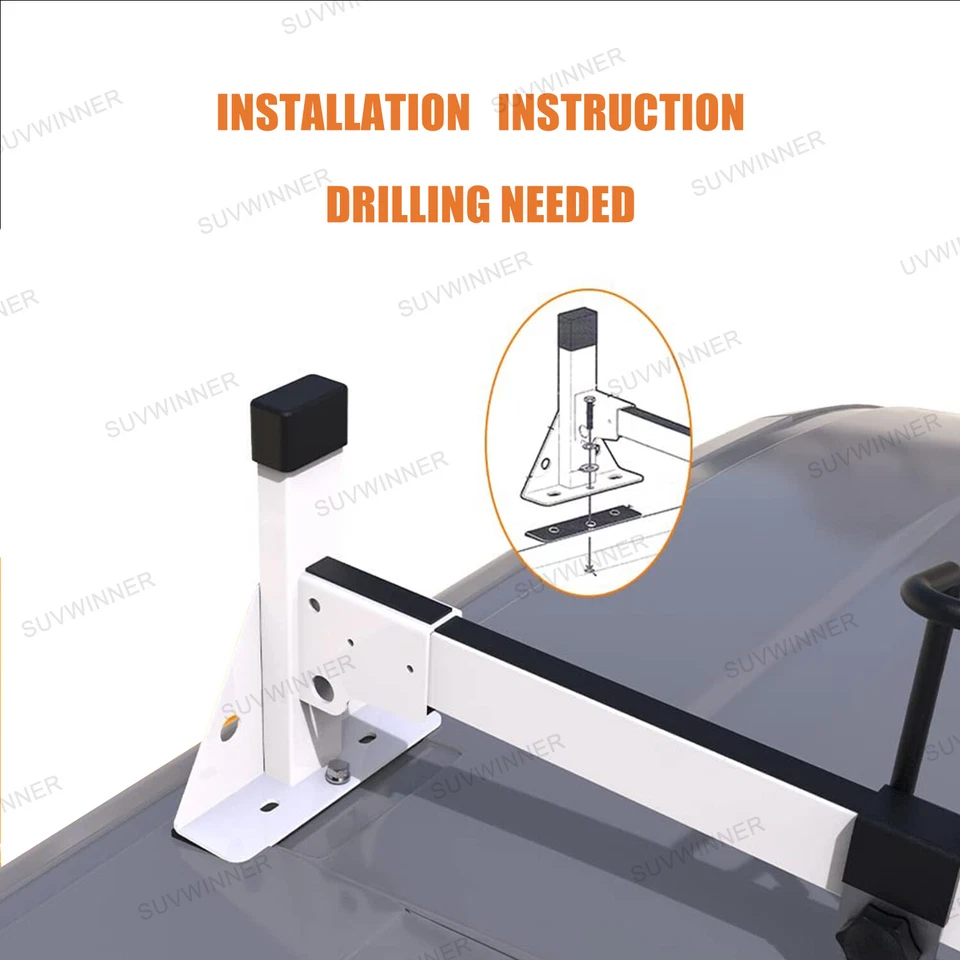 Лестничная стойка из углеродистой стали с 3 барами грузоподъемность 750 фунтов для RAM ProMaster City 15+ - Изображение 4 из 4