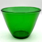 Vntg Anchor Hocking Emerald Green Glass Mixing Bowl 4” Tall 5” Diameter