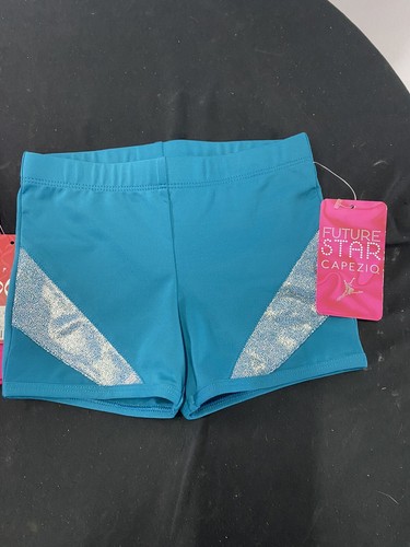 Lot Of 2 Pair Of Girls Dance Shorts By Capezio Pink Sz 1 & Green Sz XS - Picture 2 of 6