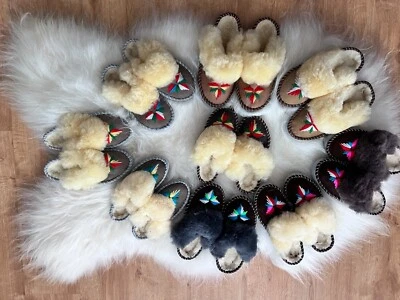 SHEEPMANIA Damen Leder Wolle Winter HüttenSchuhe Lamfell HausSchuhe ZAKOPIANKI Pantoffeln