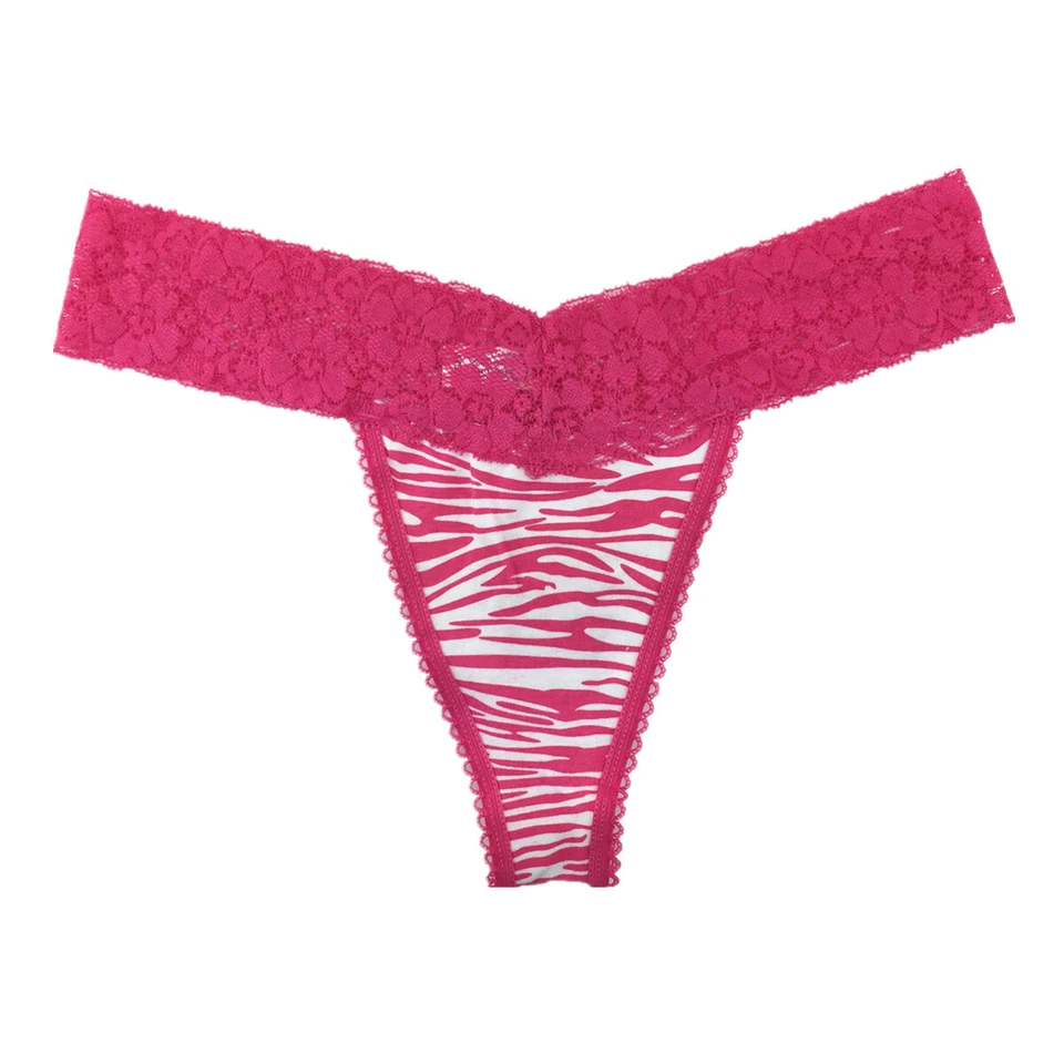 Lote de 6 piezas sexy tangas de algodón leopardo para mujer bragas encaje ribete tanga ropa interior Foto 4 de 4