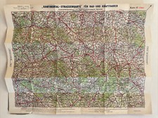 orig. Karte Landkarte um 1920 Schlesien Glatz Continental Strassenkarte 54x42cm