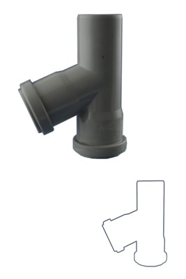 Abzweigrohr 67° , T-Stück, HT- Rohr Hochtemperaturrohr  DN 50 und 110